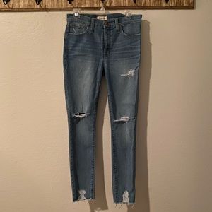 Madewell 9” High Rise Distressed Denim